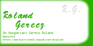 roland gerecz business card